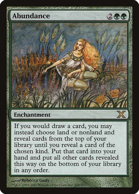 Abundance, carta Magic di tipo Enchantment illustrata da Rebecca Guay
