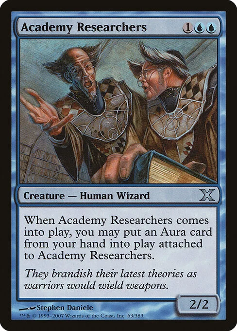 Academy Researchers, carta Magic di tipo Creature — Human Wizard illustrata da Stephen Daniele