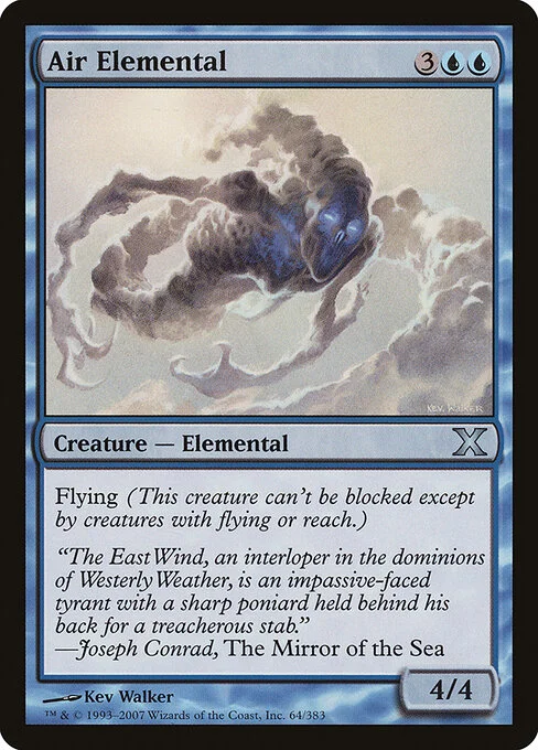 Air Elemental, carta Magic di tipo Creature — Elemental illustrata da Kev Walker