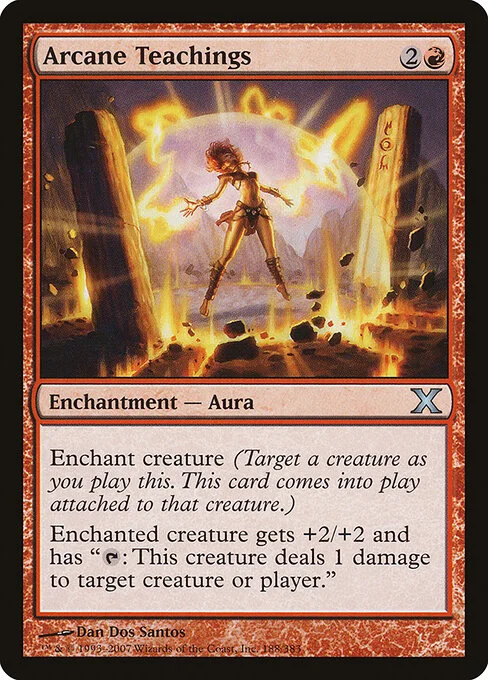 Arcane Teachings, carta Magic di tipo Enchantment — Aura illustrata da Dan Dos Santos