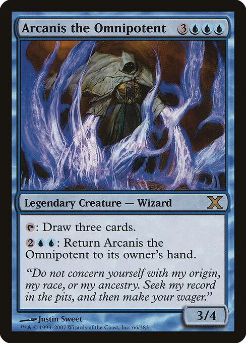 Arcanis the Omnipotent, carta Magic di tipo Legendary Creature — Wizard illustrata da Justin Sweet