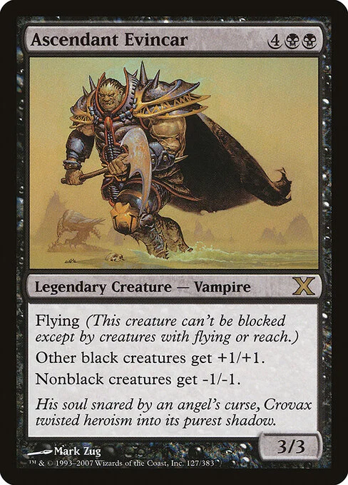 Ascendant Evincar, carta Magic di tipo Legendary Creature — Phyrexian Vampire Noble illustrata da Mark Zug
