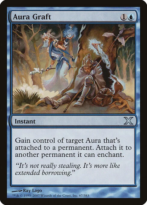 Aura Graft, carta Magic di tipo Instant illustrata da Ray Lago