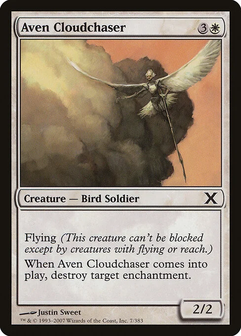 Aven Cloudchaser, carta Magic di tipo Creature — Bird Soldier illustrata da Justin Sweet