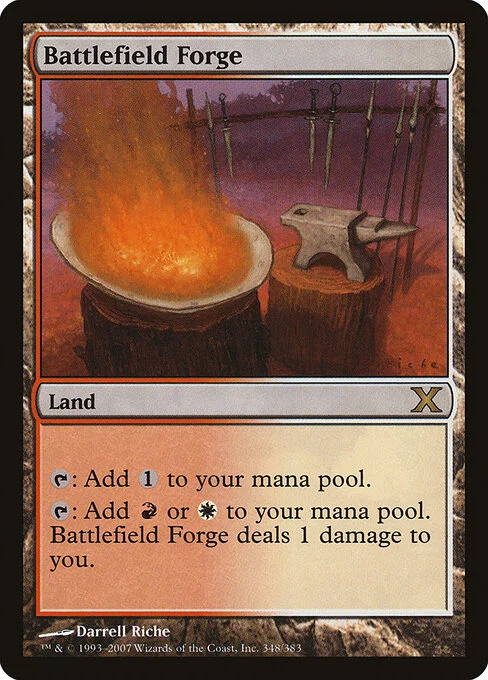 Battlefield Forge, carta Magic di tipo Land illustrata da Darrell Riche