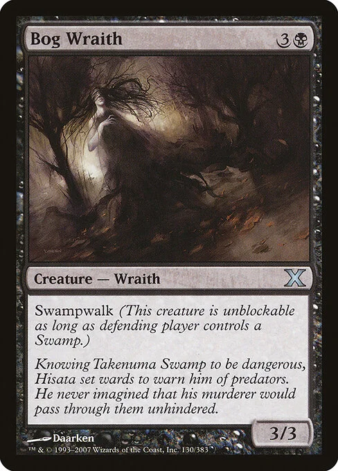 Bog Wraith, carta Magic di tipo Creature — Wraith illustrata da Daarken
