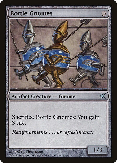 Bottle Gnomes, carta Magic di tipo Artifact Creature — Gnome illustrata da Ben Thompson