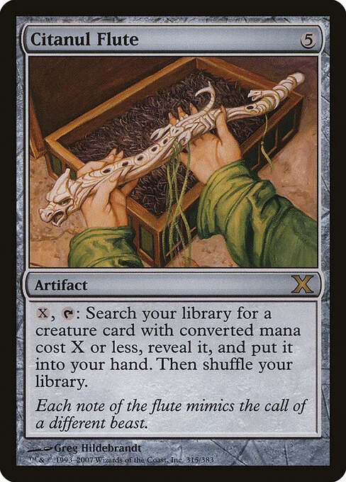 Citanul Flute, carta Magic di tipo Artifact illustrata da Greg Hildebrandt