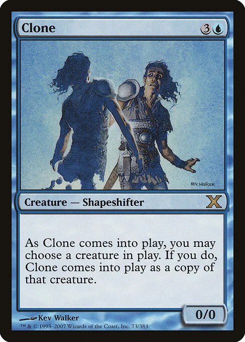 Clone, carta Magic di tipo Creature — Shapeshifter illustrata da Kev Walker