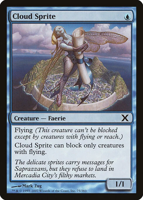 Cloud Sprite, carta Magic di tipo Creature — Faerie illustrata da Mark Zug