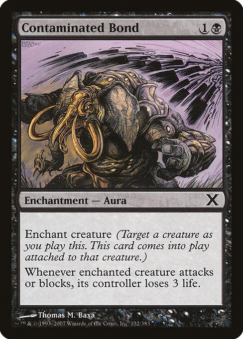 Contaminated Bond, carta Magic di tipo Enchantment — Aura illustrata da Thomas M. Baxa