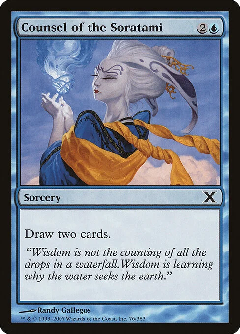 Counsel of the Soratami, carta Magic di tipo Sorcery illustrata da Randy Gallegos