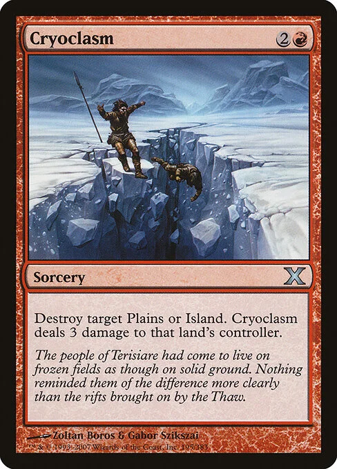 Cryoclasm, carta Magic di tipo Sorcery illustrata da Zoltan Boros & Gabor Szikszai