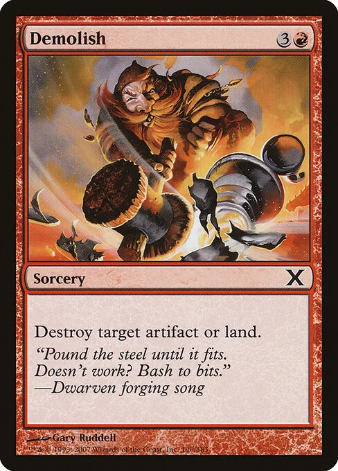 Demolish, carta Magic di tipo Sorcery illustrata da Gary Ruddell