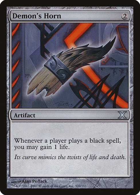 Demon's Horn, carta Magic di tipo Artifact illustrata da Alan Pollack