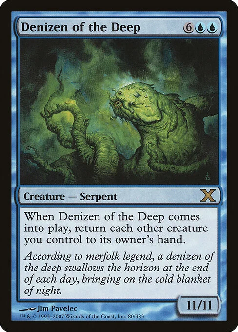 Denizen of the Deep, carta Magic di tipo Creature — Serpent illustrata da Jim Pavelec