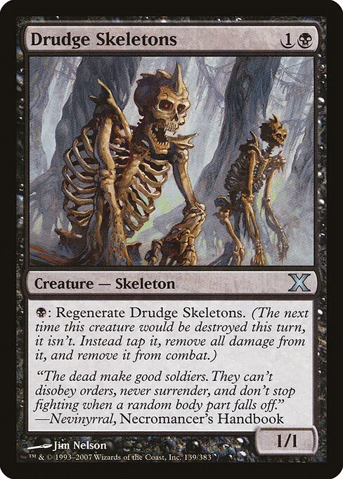 Drudge Skeletons, carta Magic di tipo Creature — Skeleton illustrata da Jim Nelson