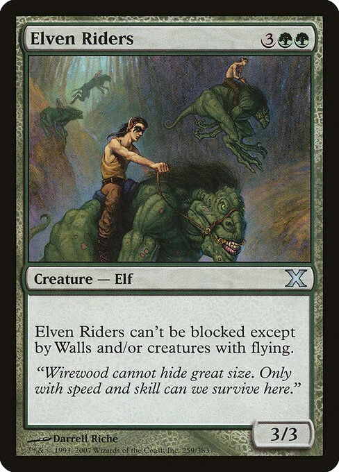 Elven Riders, carta Magic di tipo Creature — Elf illustrata da Darrell Riche