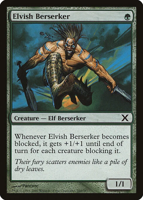 Elvish Berserker, carta Magic di tipo Creature — Elf Berserker illustrata da Paolo Parente