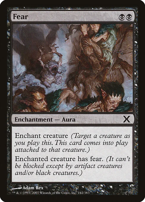 Fear, carta Magic di tipo Enchantment — Aura illustrata da Adam Rex