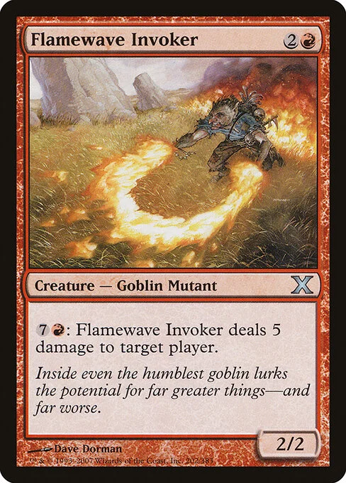 Flamewave Invoker, carta Magic di tipo Creature — Goblin Mutant illustrata da Dave Dorman