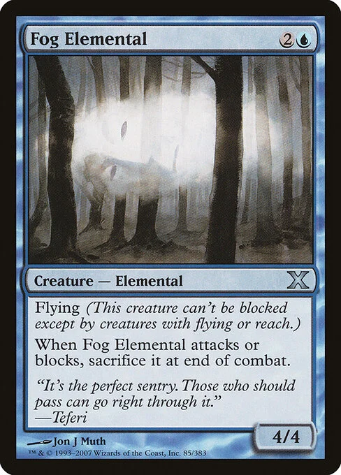 Fog Elemental, carta Magic di tipo Creature — Elemental illustrata da Jon J Muth
