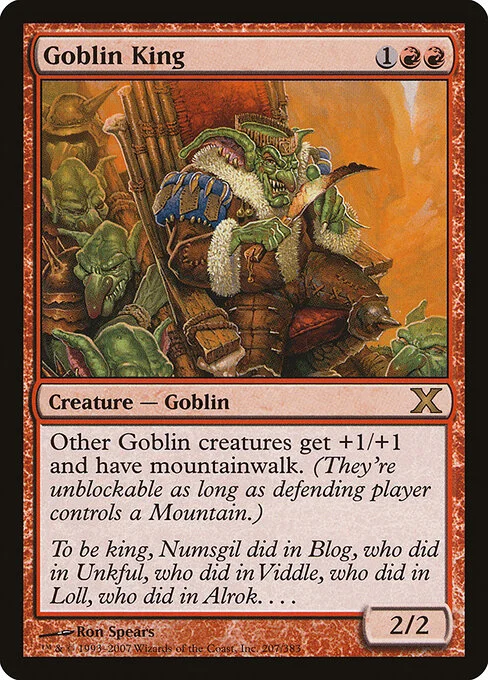 Goblin King, carta Magic di tipo Creature — Goblin illustrata da Ron Spears