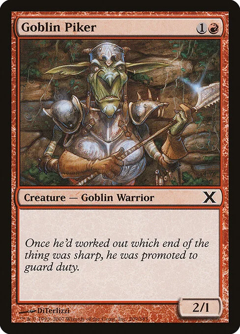 Goblin Piker, carta Magic di tipo Creature — Goblin Warrior illustrata da DiTerlizzi