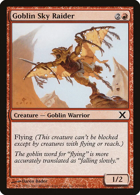 Goblin Sky Raider, carta Magic di tipo Creature — Goblin Warrior illustrata da Daren Bader