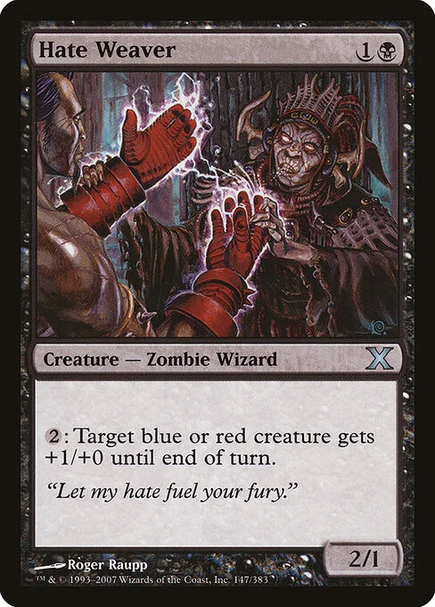 Hate Weaver, carta Magic di tipo Creature — Zombie Wizard illustrata da Roger Raupp