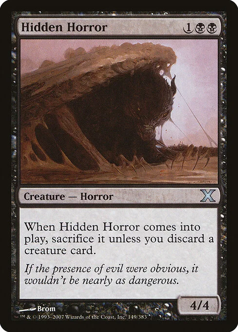 Hidden Horror, carta Magic di tipo Creature — Horror illustrata da Brom