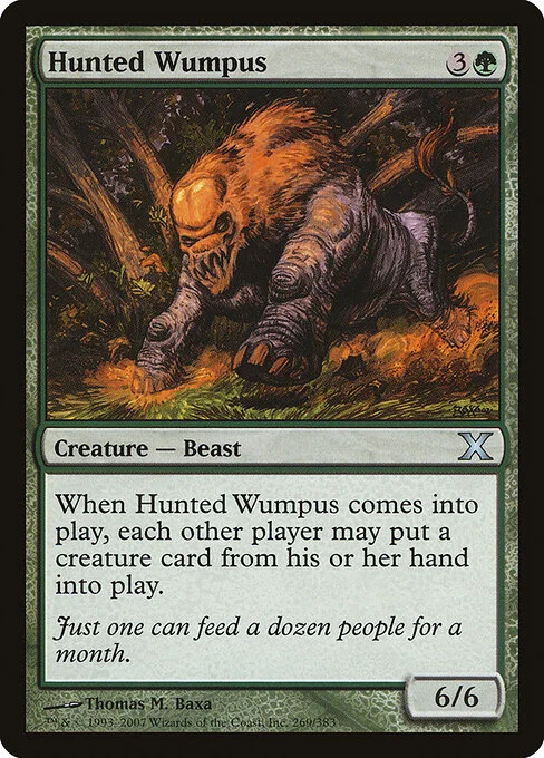 Hunted Wumpus, carta Magic di tipo Creature — Beast illustrata da Thomas M. Baxa