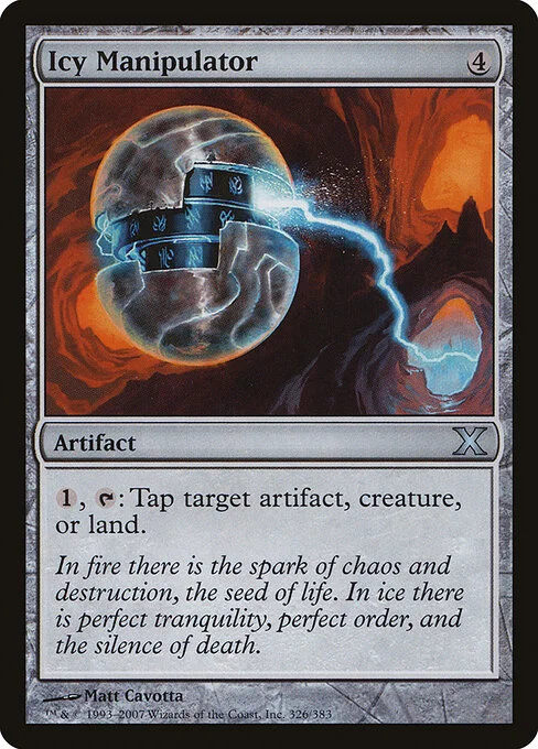 Icy Manipulator, carta Magic di tipo Artifact illustrata da Matt Cavotta