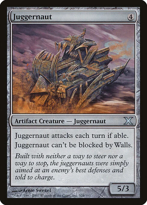 Juggernaut, carta Magic di tipo Artifact Creature — Juggernaut illustrata da Arnie Swekel