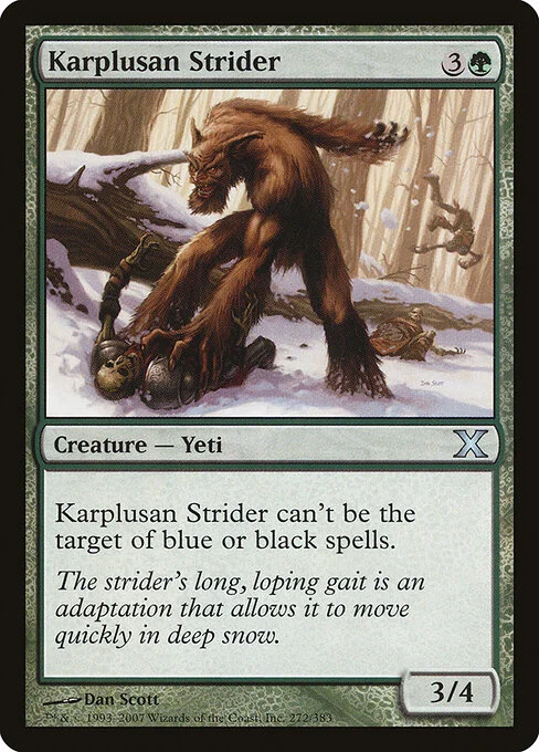 Karplusan Strider, carta Magic di tipo Creature — Yeti illustrata da Dan Murayama Scott