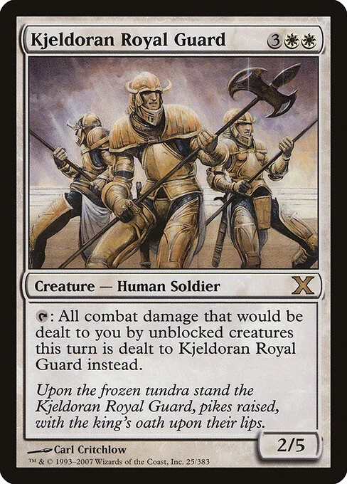 Kjeldoran Royal Guard, carta Magic di tipo Creature — Human Soldier illustrata da Carl Critchlow