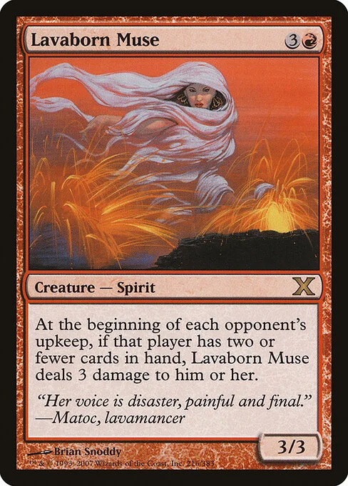 Lavaborn Muse, carta Magic di tipo Creature — Spirit illustrata da Brian Snõddy