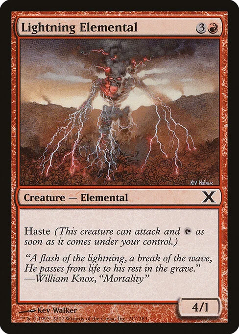 Lightning Elemental, carta Magic di tipo Creature — Elemental illustrata da Kev Walker