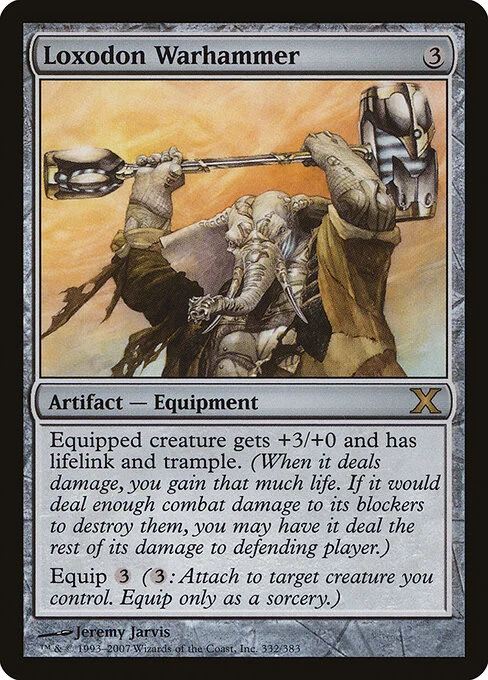 Loxodon Warhammer, carta Magic di tipo Artifact — Equipment illustrata da Jeremy Jarvis