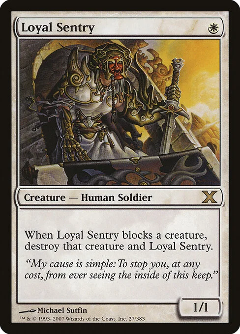Loyal Sentry, carta Magic di tipo Creature — Human Soldier illustrata da Michael Sutfin