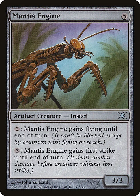 Mantis Engine, carta Magic di tipo Artifact Creature — Insect illustrata da John Zeleznik