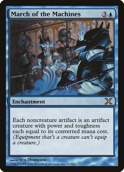 March of the Machines, carta Magic di tipo Enchantment illustrata da Ben Thompson
