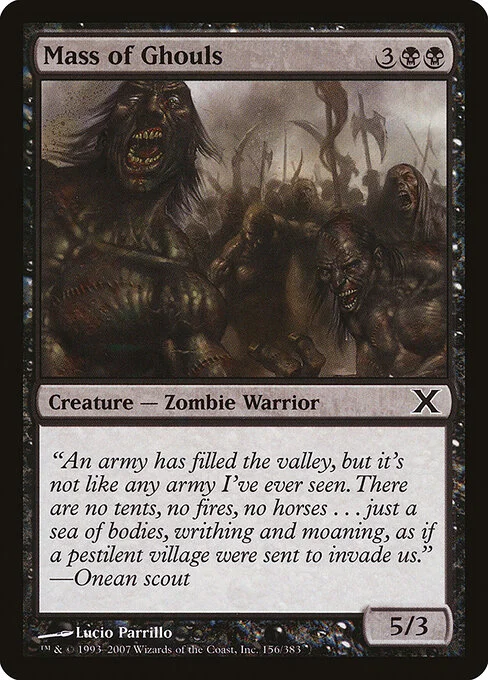Mass of Ghouls, carta Magic di tipo Creature — Zombie Warrior illustrata da Lucio Parrillo