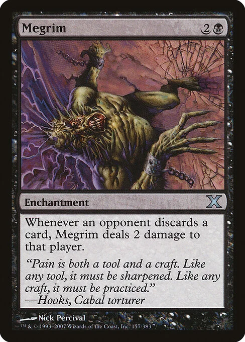 Megrim, carta Magic di tipo Enchantment illustrata da Nick Percival
