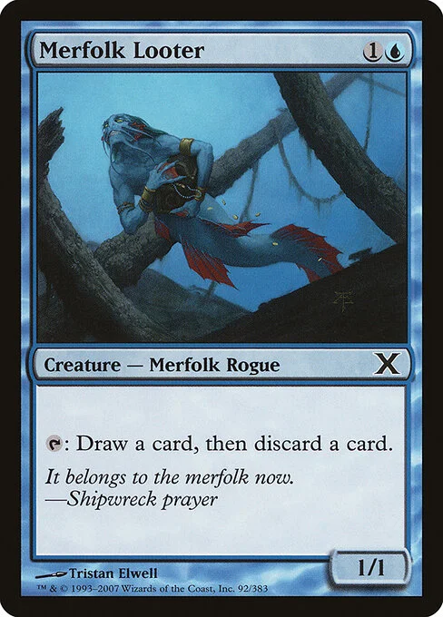 Merfolk Looter, carta Magic di tipo Creature — Merfolk Rogue illustrata da Tristan Elwell