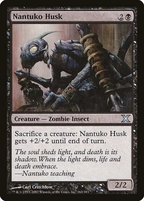 Nantuko Husk, carta Magic di tipo Creature — Zombie Insect illustrata da Carl Critchlow