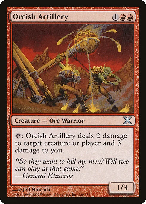 Orcish Artillery, carta Magic di tipo Creature — Orc Warrior illustrata da Jeff Miracola