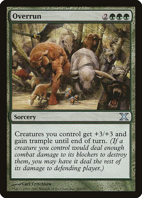 Overrun, carta Magic di tipo Sorcery illustrata da Carl Critchlow
