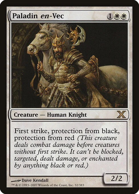Paladin en-Vec, carta Magic di tipo Creature — Human Knight illustrata da Dave Kendall