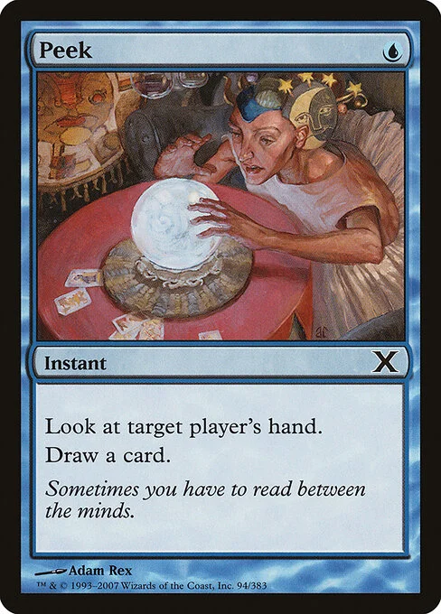 Peek, carta Magic di tipo Instant illustrata da Adam Rex